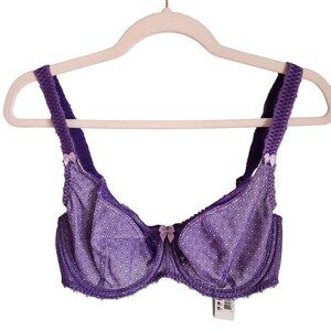 Freya Bra 30F 30DDD Purple Lace Underwire Back Close NEW